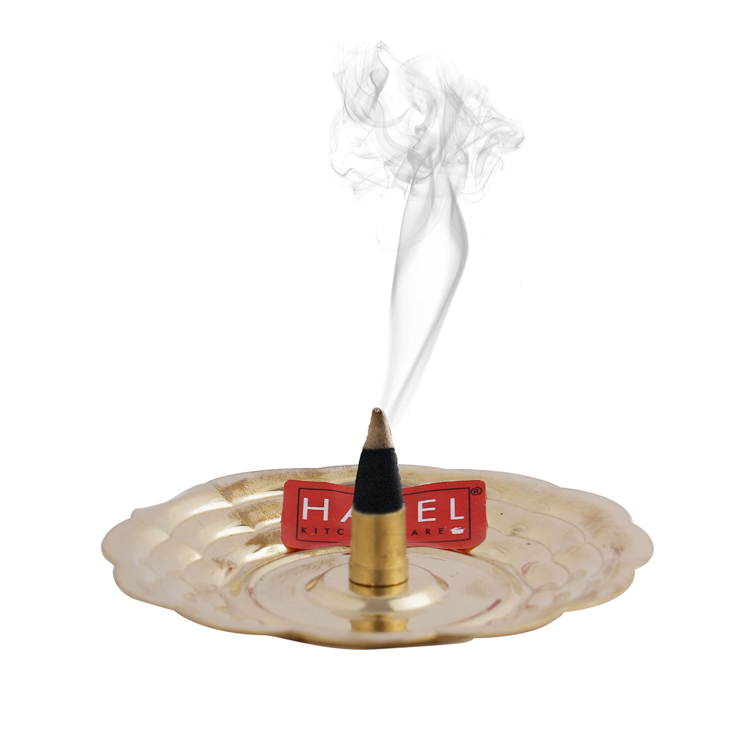 HAZEL Dhoop Stand for Puja | Brass Dhoop Batti Holder | Incense Stick Stand with Ash Catcher for Pooja | Dhup Stick Stand (8 x 1.5 cm) (B0BG22K48D) Amazon Price History, Amazon Price Tracker