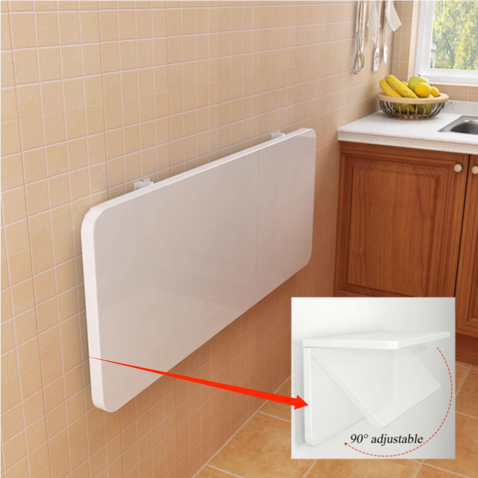 Tavolo Pieghevole salvaspazio da Parete – Banco da Lavoro Versatile per Cucina, Sala da Pranzo, Soggiorno, Camera da Letto, Garage, Ufficio e Balcone – Facile da installare, Design Pieghevole