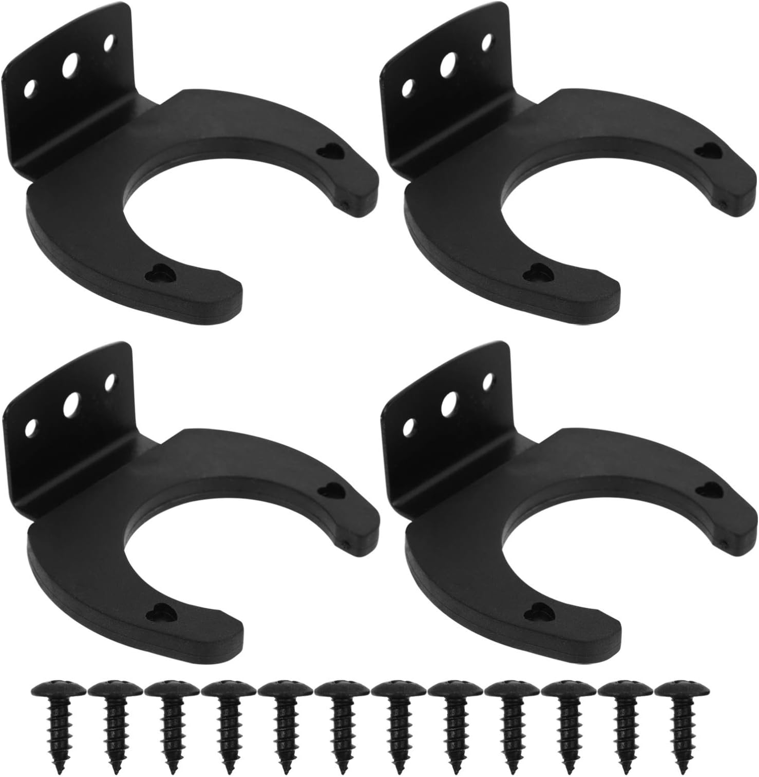 PATIKIL Wall Mount Microphone Holder - Black Metal Mic Stand Bracket For Home Office Studio