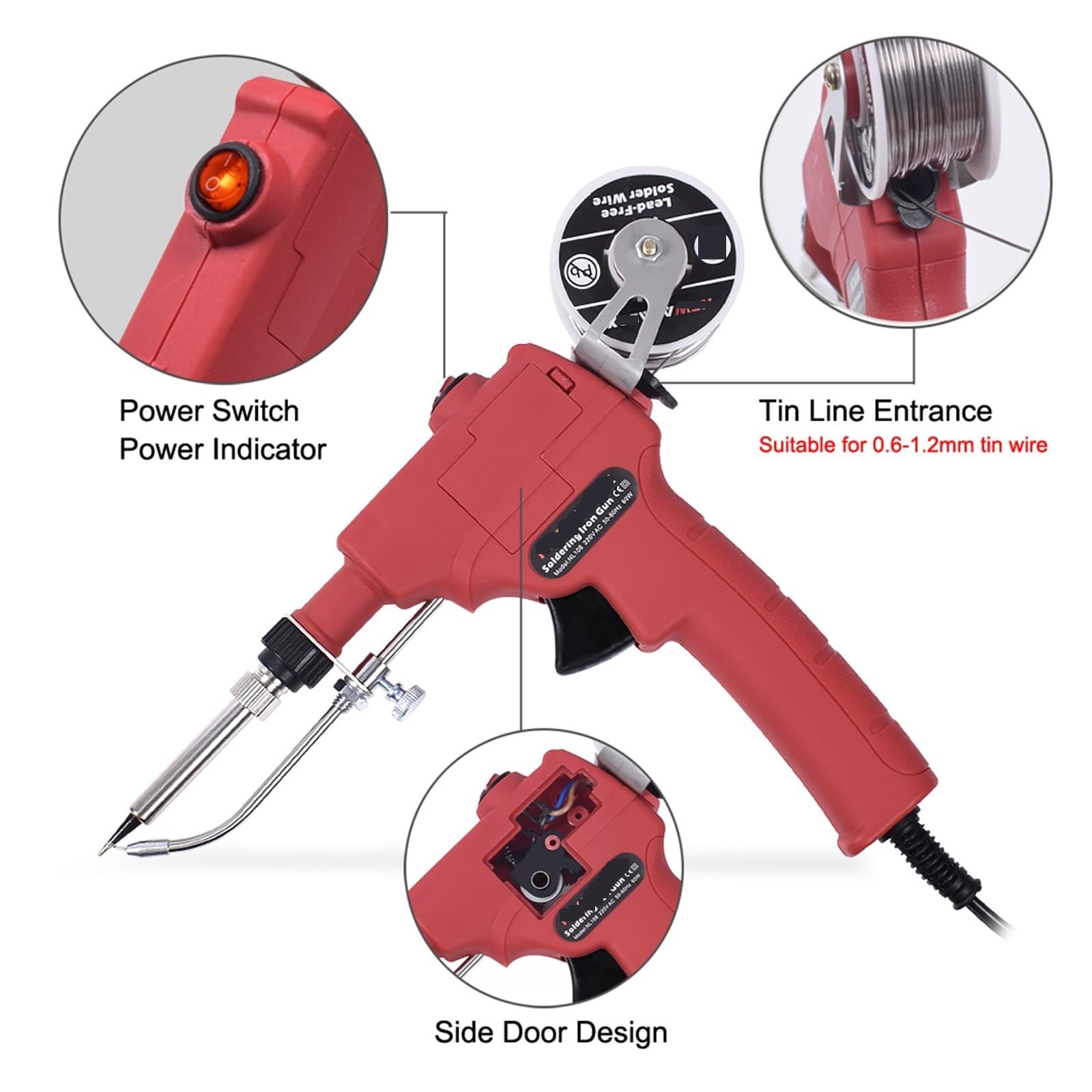 Zestaw do lutowania biżuterii Lutownica 60W, automatyczne spawanie wyślij pistolet blaszany, pompa rozlutowująca do naprawy płytki drukowanej DIY narzędzie do lutowania z efektywnym odprowadzaniem cie