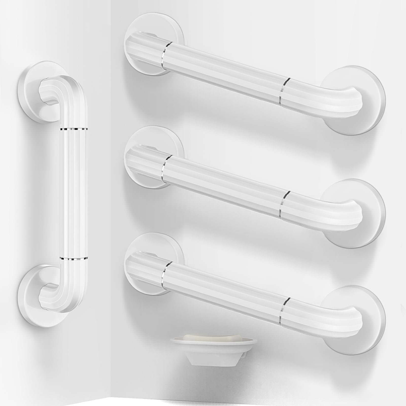 4-Pack 13 Inch Grab Bars for Bathtubs and Showers, Anti-Slip Safety Hand Rail Griffstangen für das Bad Support Bar for Handicap, Elderly, and Pregnant Women