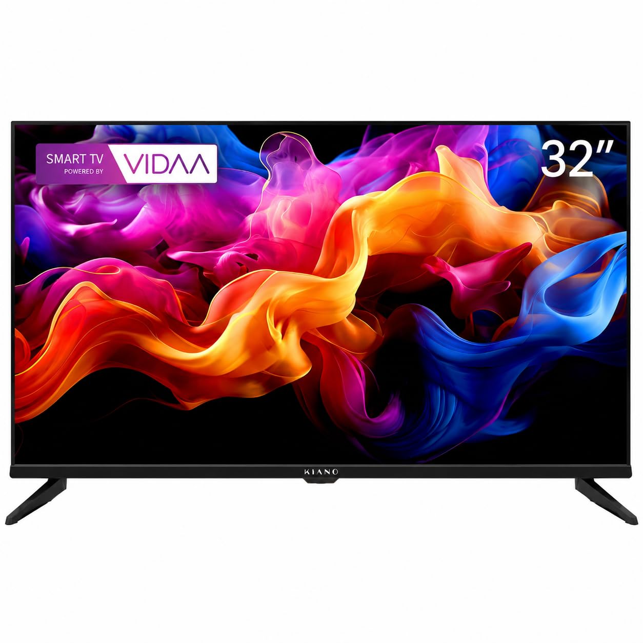 KIANO Elegance 32" Smart TV HD – VIDAA OS, D-LED, HDR, Dolby Digital Plus, Wi-FI, HDMI/USB, Triple Tuner DVB-T2/S2/C, PVR USB, Design sans Bordures
