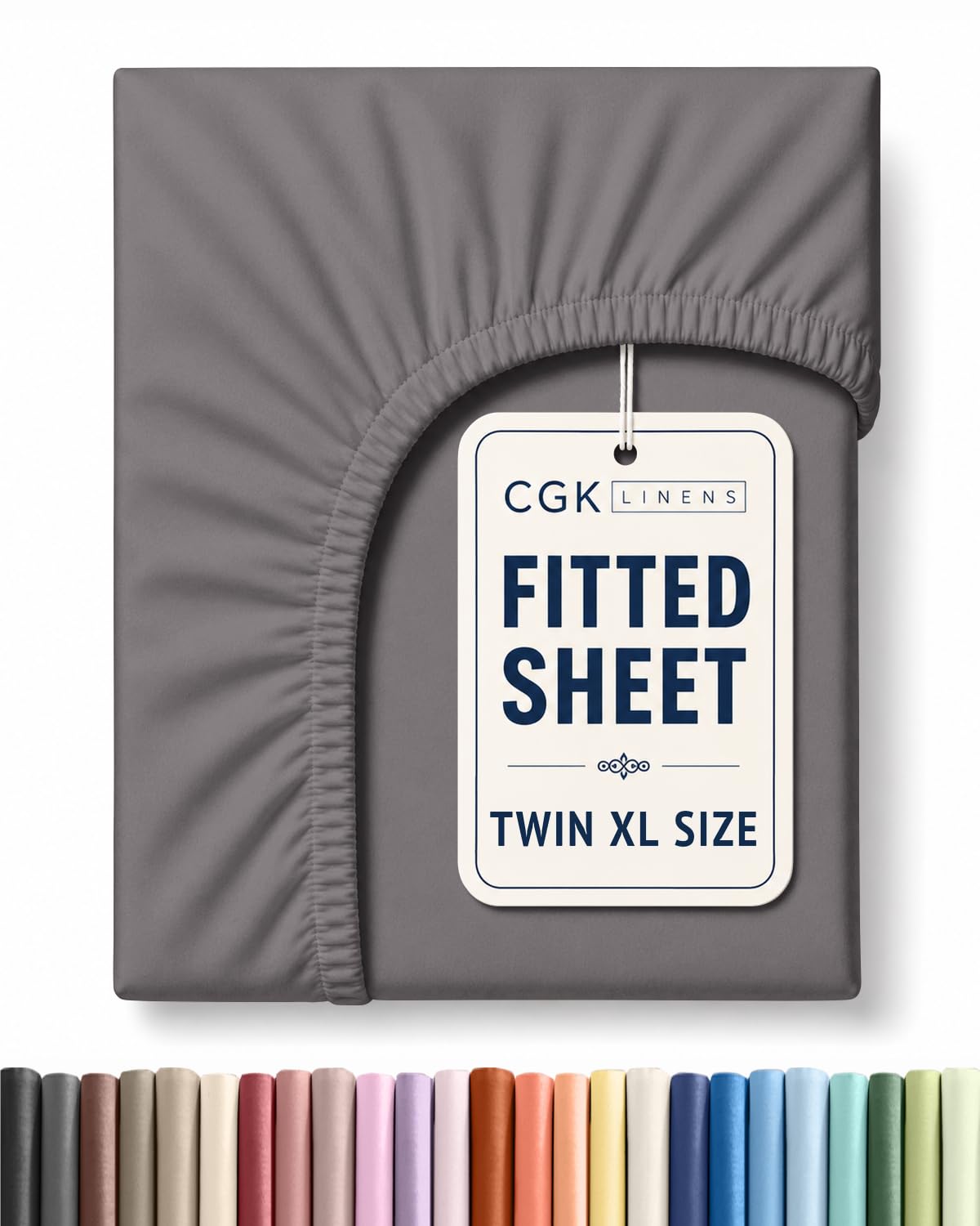 Twin XL Fitted Sheet - College Dorm Room Essentials - Dark Grey