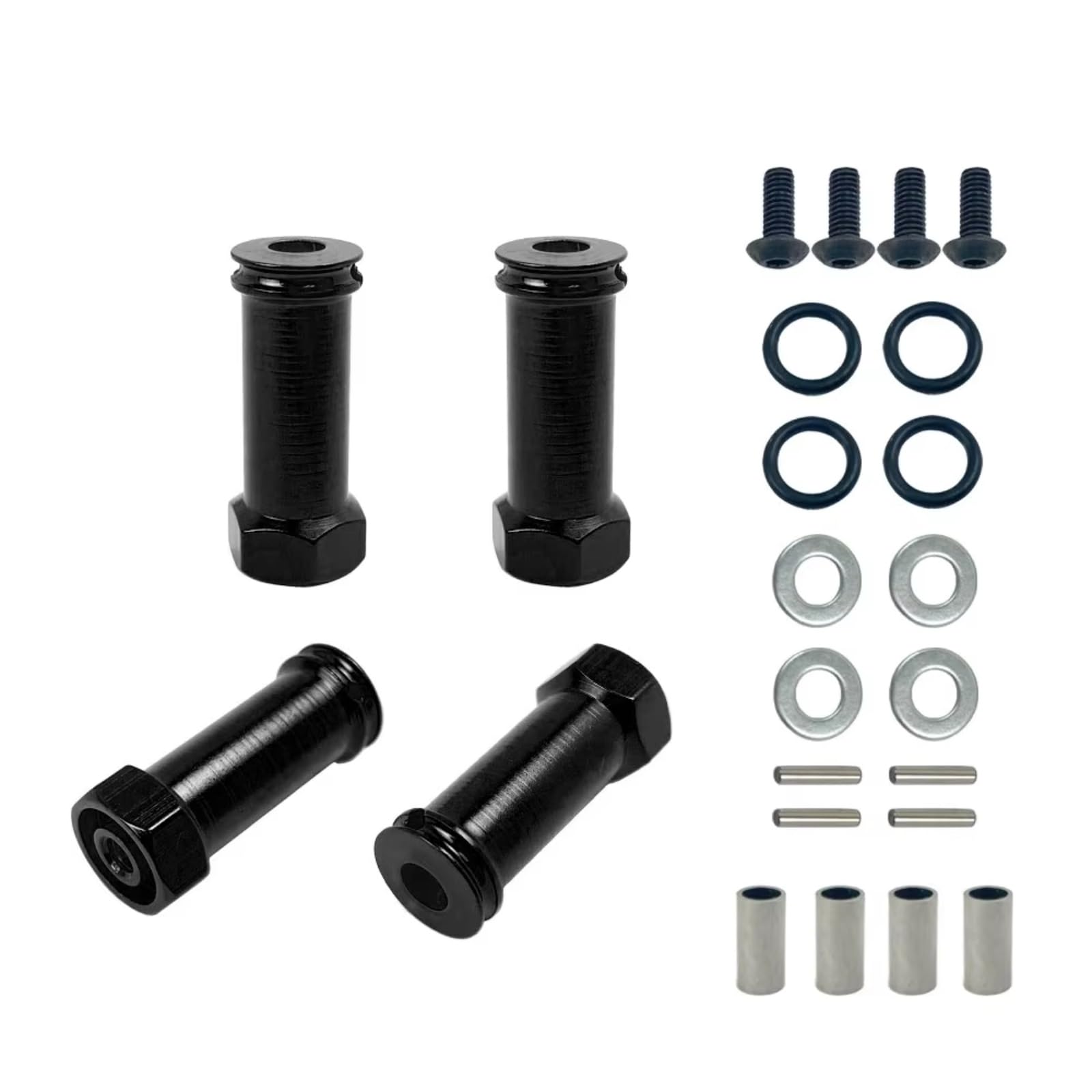ShareGoo Lot de 4 adaptateurs de moyeu hexagonal en métal avec broches pour Wltoys 12428 12423 Feiyue FY-03/04/05 1/12 RC Car Rock Crawler