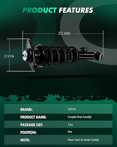 Vista 311 de SCITOO Puntales delanteros completos de resorte para Mercedes-Benz C230 08-09, para Mercedes-Benz C250 10-11, Mercedes-Benz C300 08-11