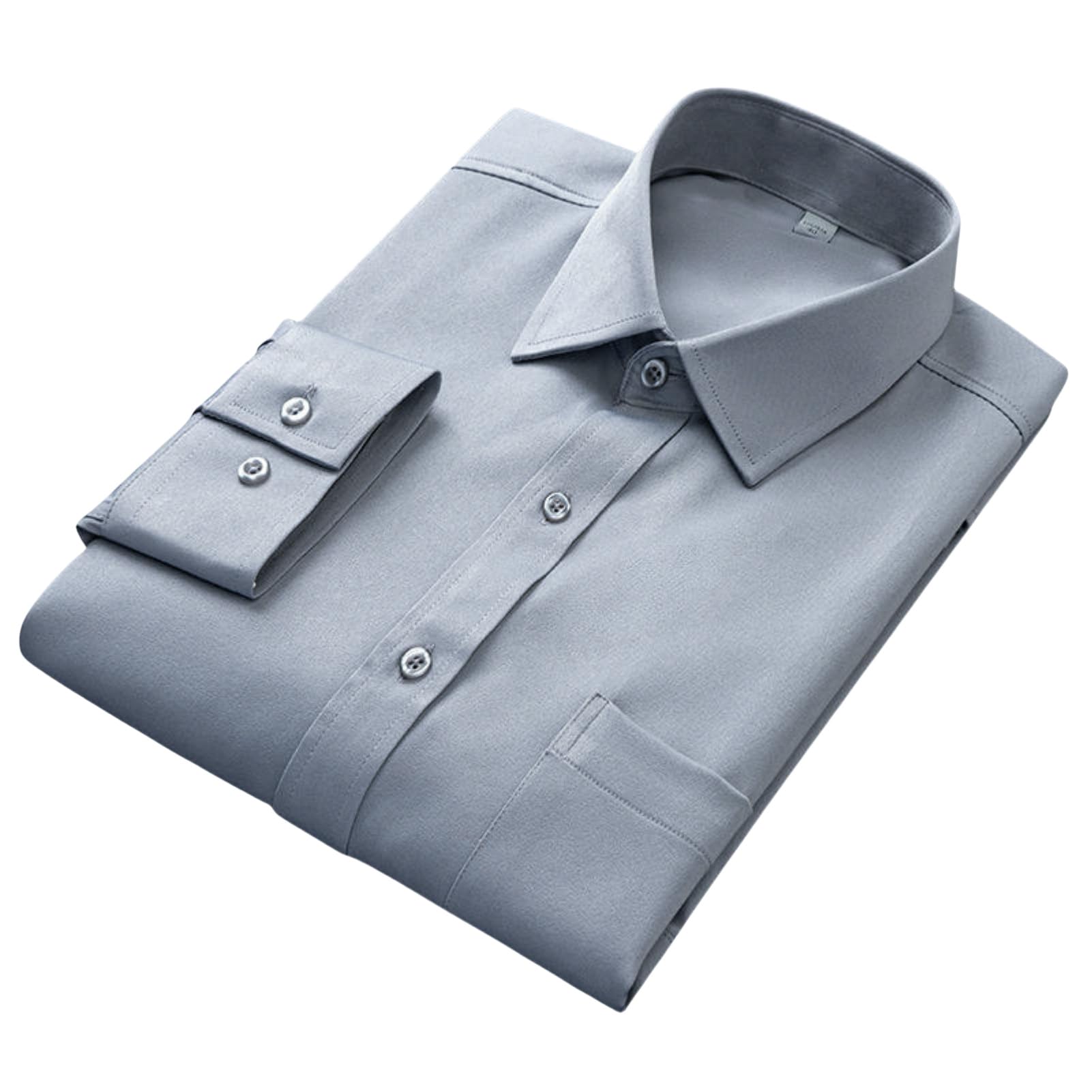 Camisa de manga larga sin arrugas para hombre, tejido elástico informal