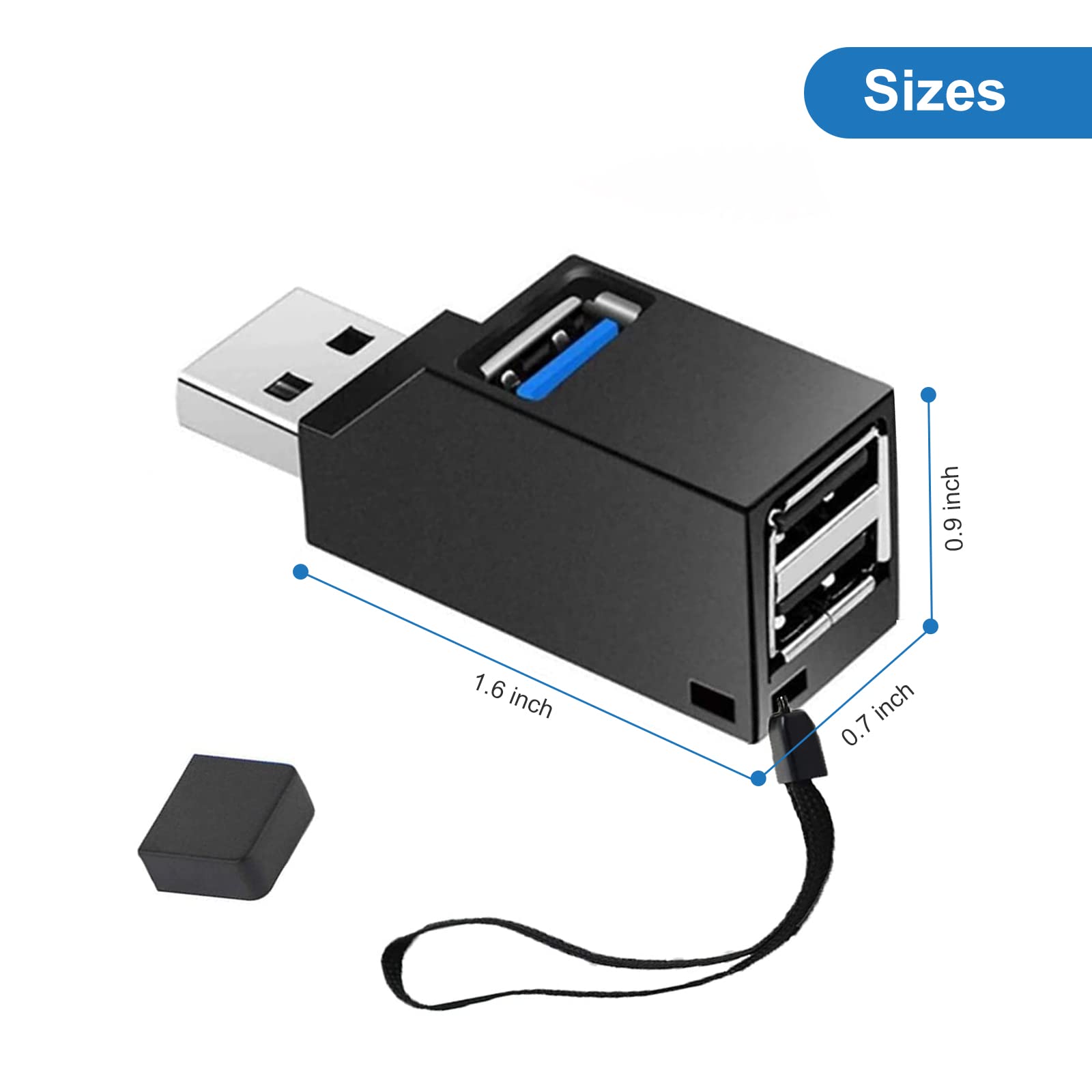 DIFCUL USB 3.0 Hub, 3-Porta Splitter (2 USB 2.0 + USB 3.0), Direct Tower Alta velocità Adattatore Compatibili per PC e laptop