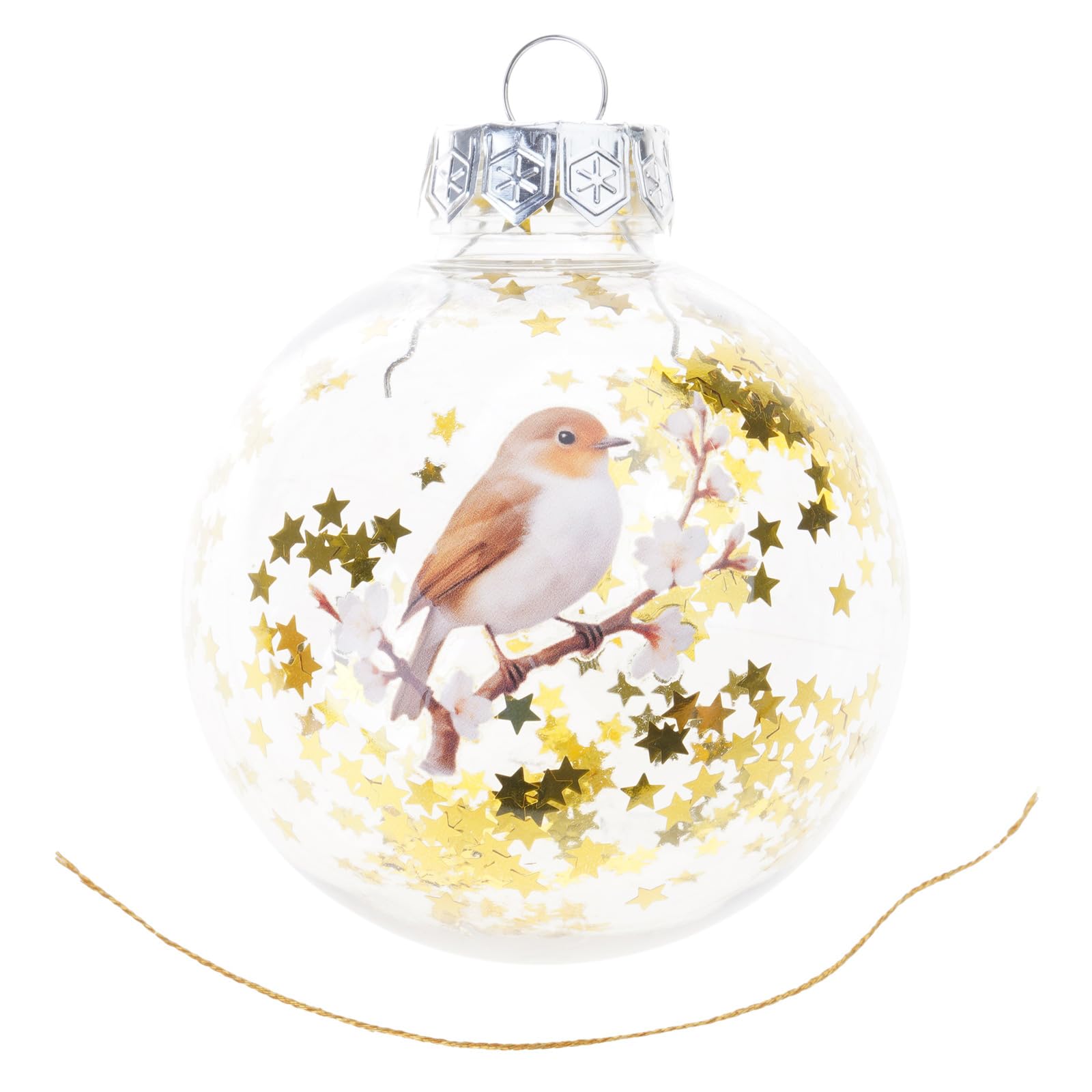 Artistic Bird-Inspired Christmas Baubles, Clear Ornaments for Festive Tree Decorations & Memorable Gifts Clear Ball Holiday Decorations