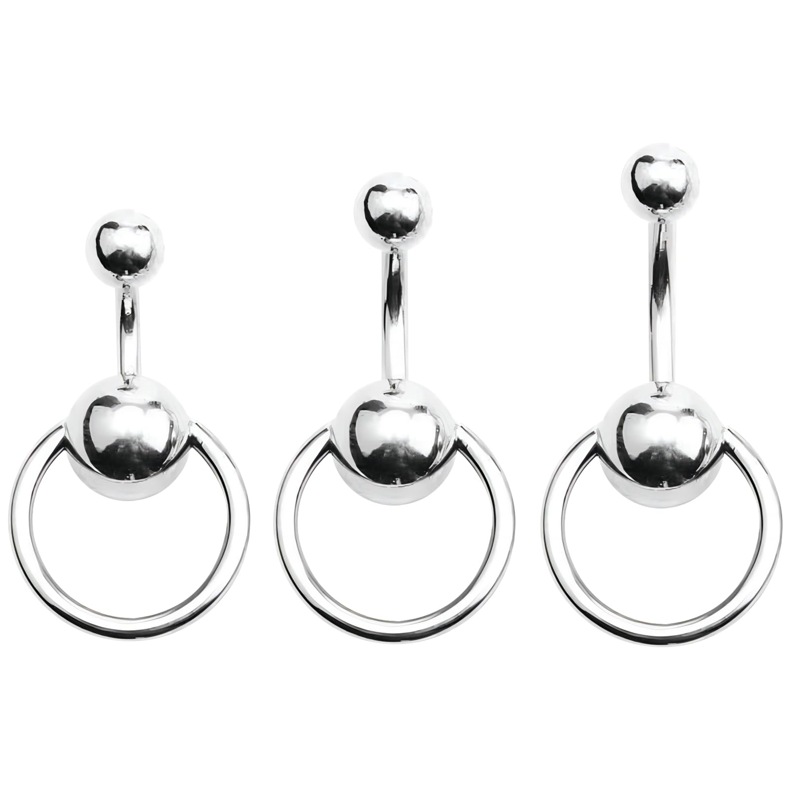 Copbopwn 3 Piezas Barras de ombligo para Mujeres, Barras de acero inoxidable para el ombligo Piercing en el ombligo Piercing ombligo Barras de acero quirúrgico del vientre Joyería del cuerpo 6mm 8mm 10mm