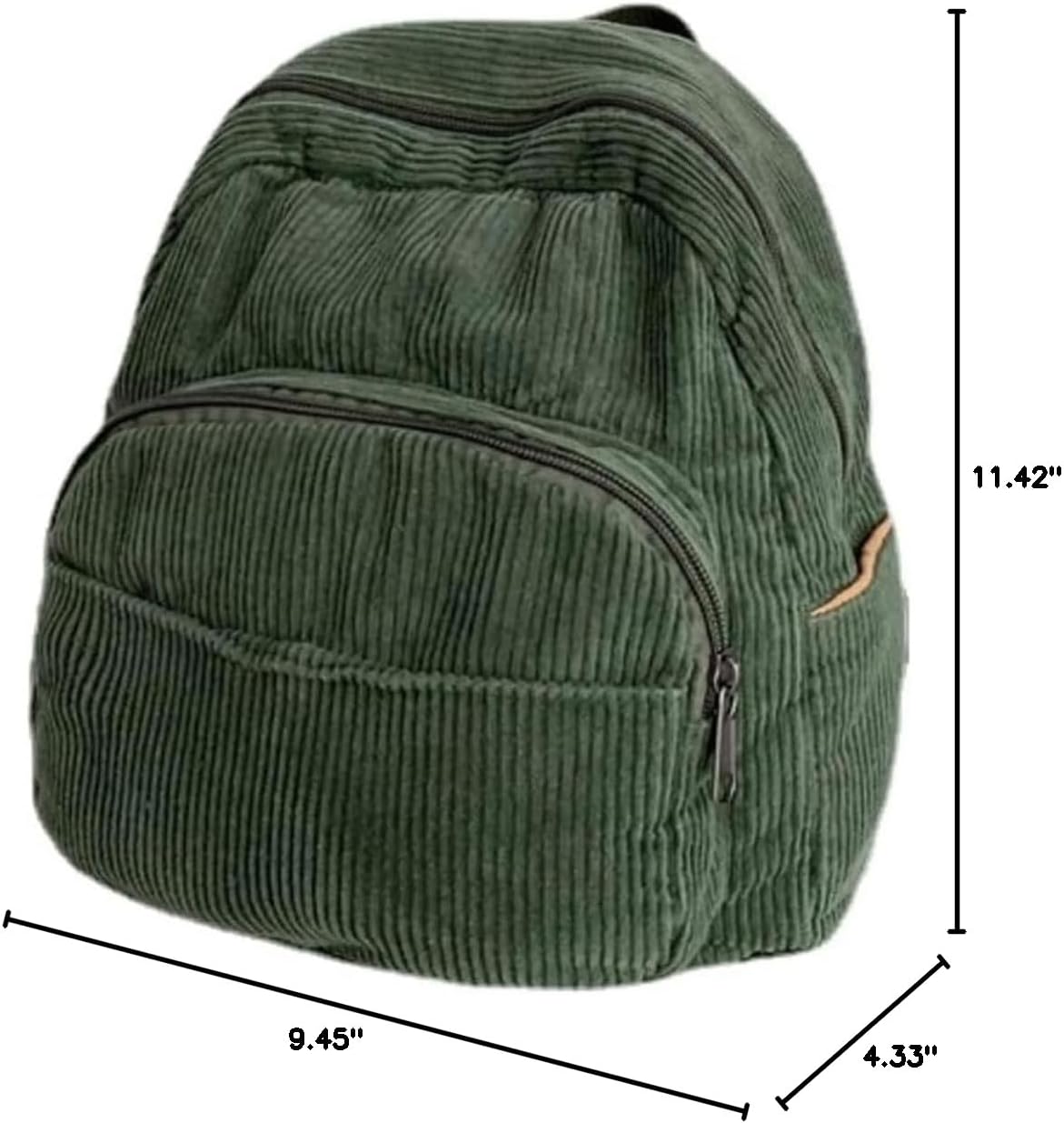 Small Mini Backpack Purse for Women Travel Corduroy Bag for Women Cute Aesthetic(Green) - Image 10