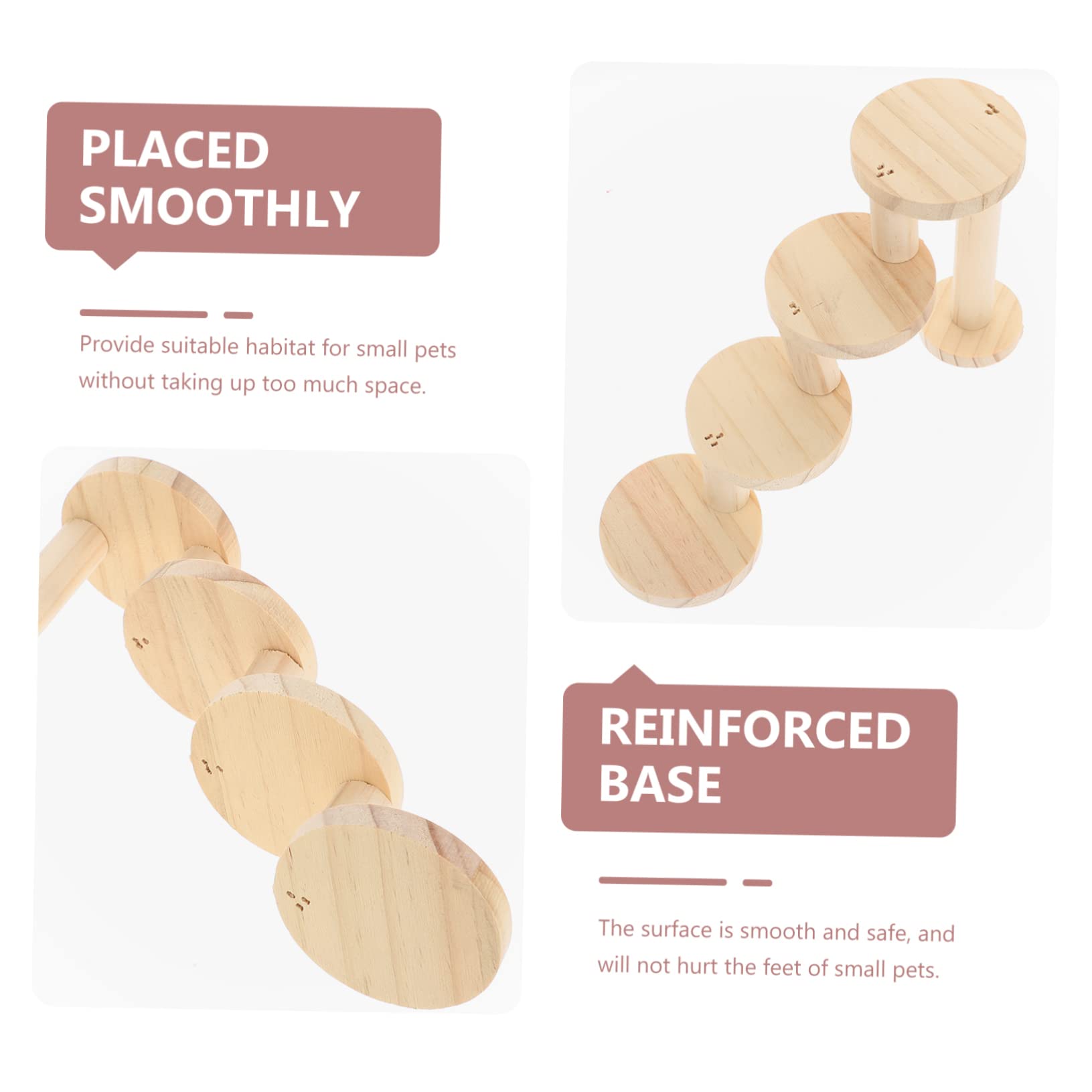 HEMOTON Decorative Chinchilla Ladder Four Layer Hamster for Climbing Creative Design for Pets Durable Accessory for Hamsters and Gerbils