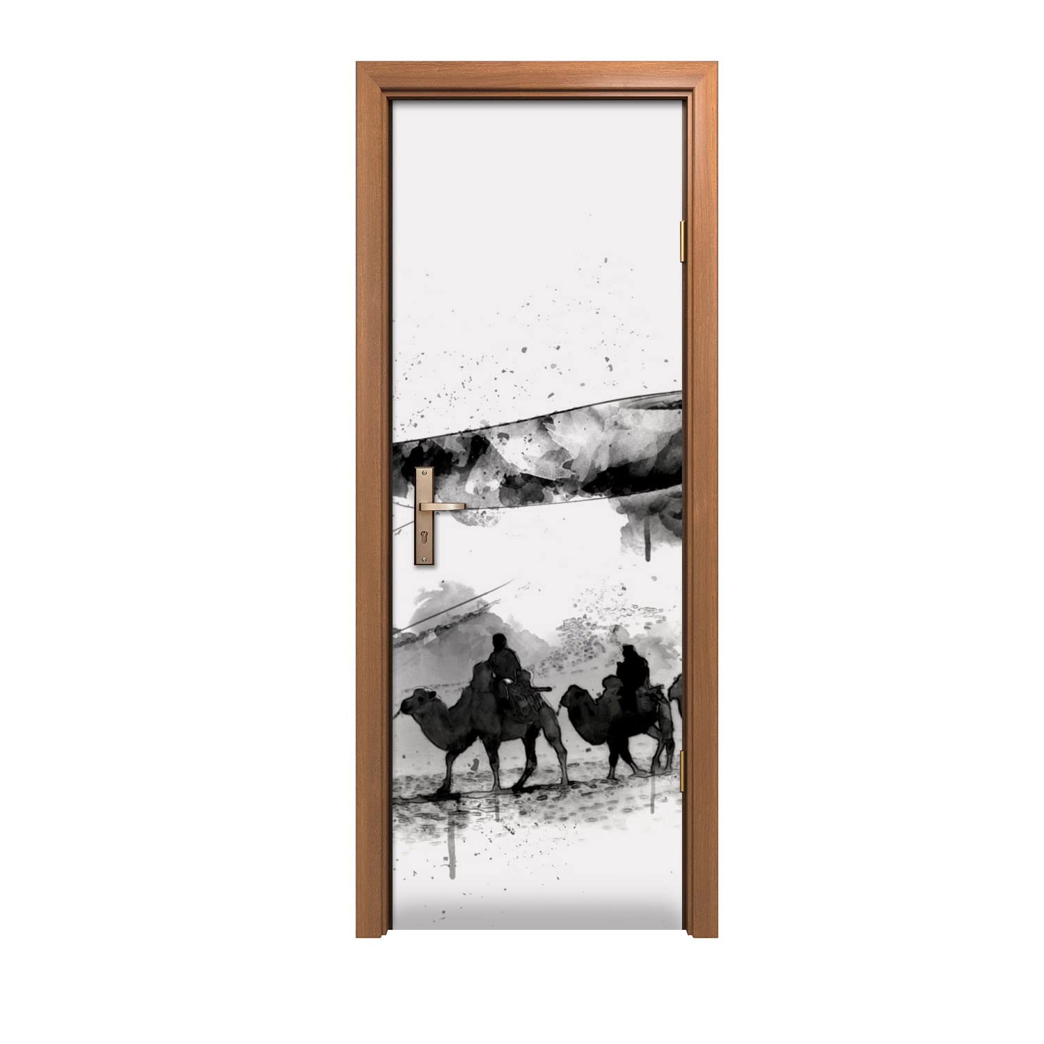 Autocollant de porte animaux du désert pour salon et chambre