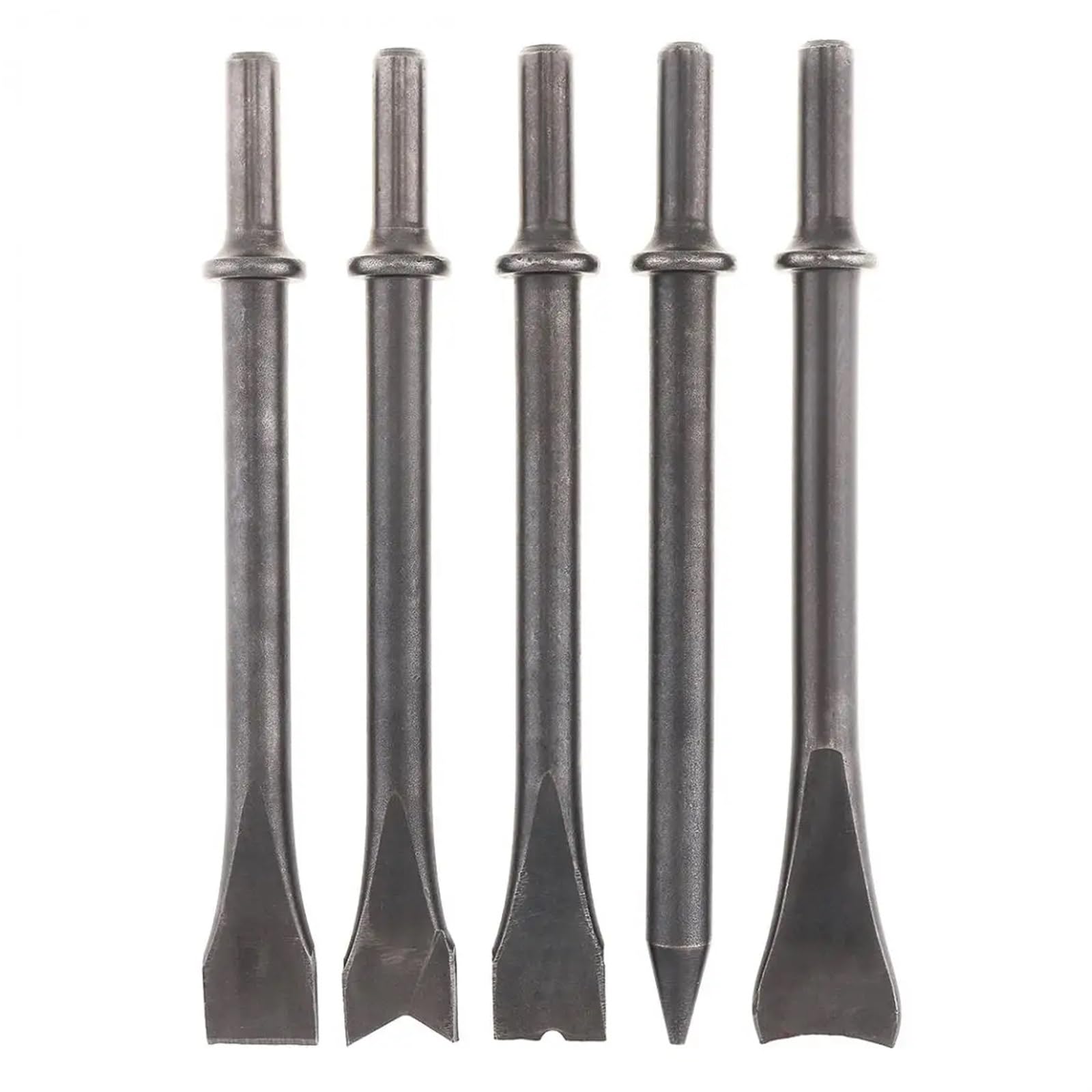 5pcs/lot Accessories Hard 45# Steel Solid Long Air Chisel Impact Head Support Pneumatic Tool for Cutting/Rusting Removal (Color : Number-5PCS)