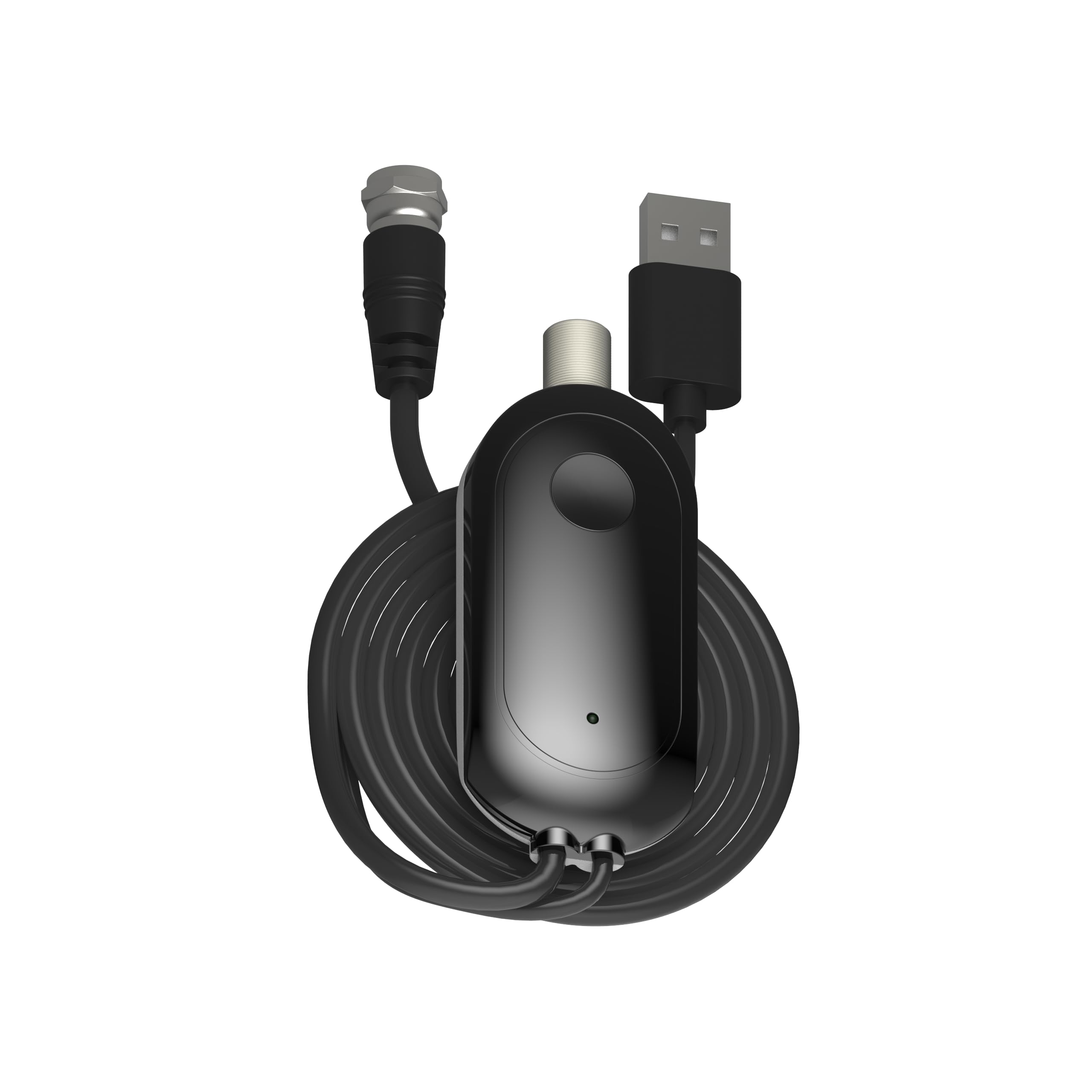 Amplificador de Señal para Antena TV Interior – USB Booster para TDT DVB-T/DVB-T2, Mejora Recepción para Canales HD 4K, Compatible con Smart TV, Cable USB 1 m + Coaxial 0,3 m (Negro)