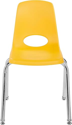 Miniatura 422 de Factory Direct Partners 10355-BL Silla escolar apilable de 10 pulgadas, asiento apilable para estudiantes con patas de acero cromado y rodamientos
