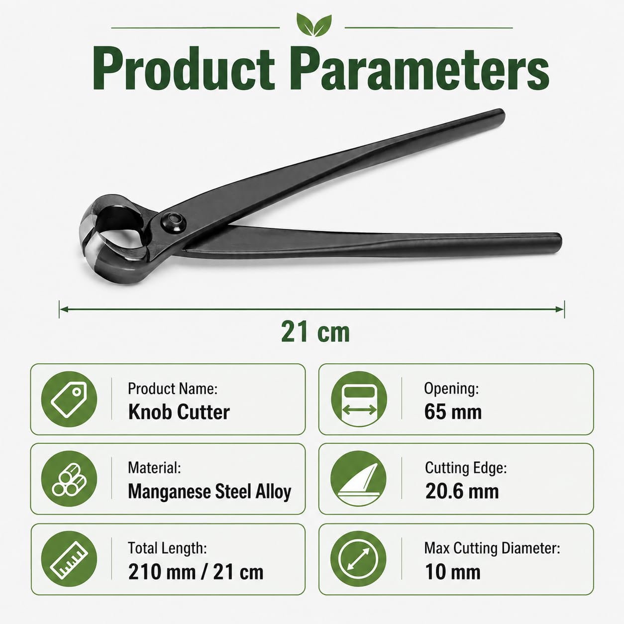 Taglierina Concava Bonsai, Attrezzi Bonsai Professionale, 210mm Concavo Cutter in Lega di Acciaio al Manganese, per Rimuovere Piccoli Rami, Sporgenze e Nodi