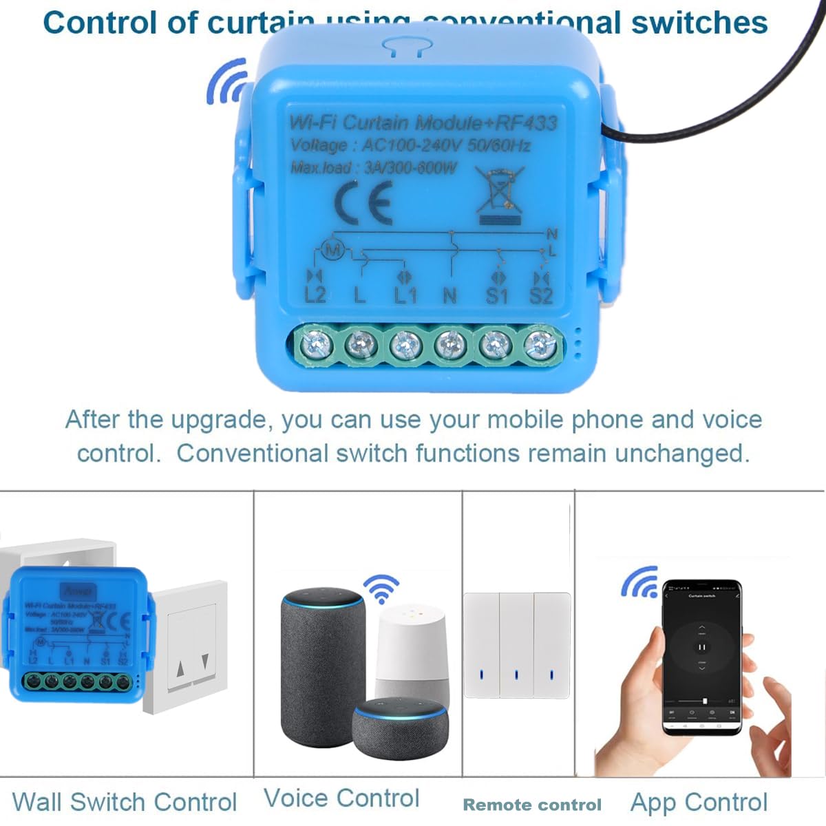 YOMOGI Modulo Tapparella WiFi Con Telecomando RF Connesso - 2
