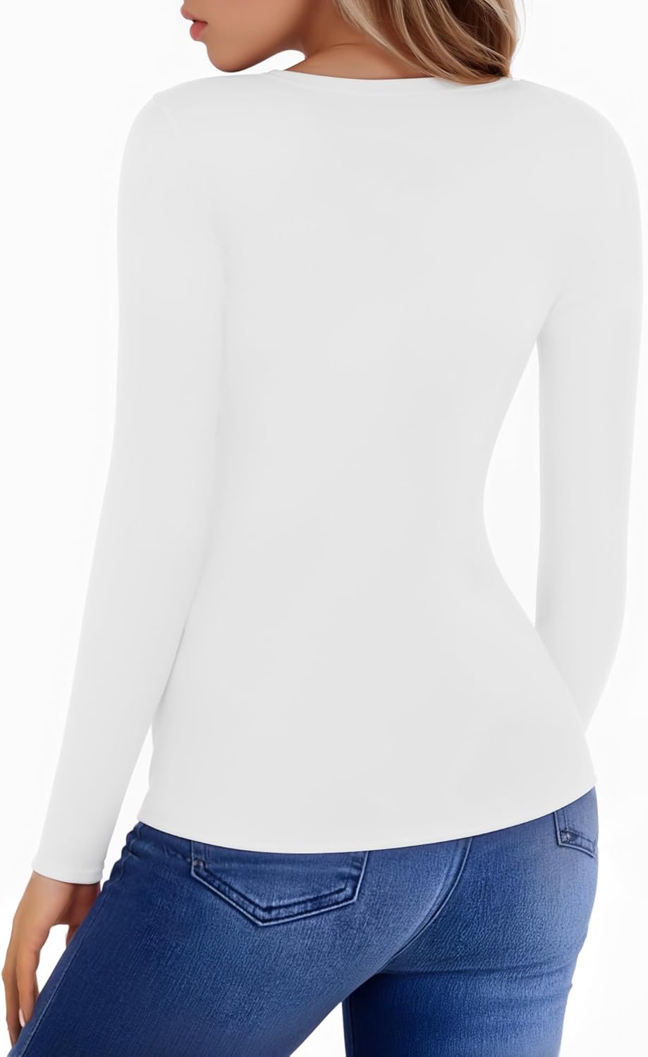 HERLOLLYCHIPS Womens Long Sleeve Tops Short Sleeve Cut Out Front Ribbed Fitted Sexy Casual Dressy Fall Tee T-Shirts Tshirt - Image 4