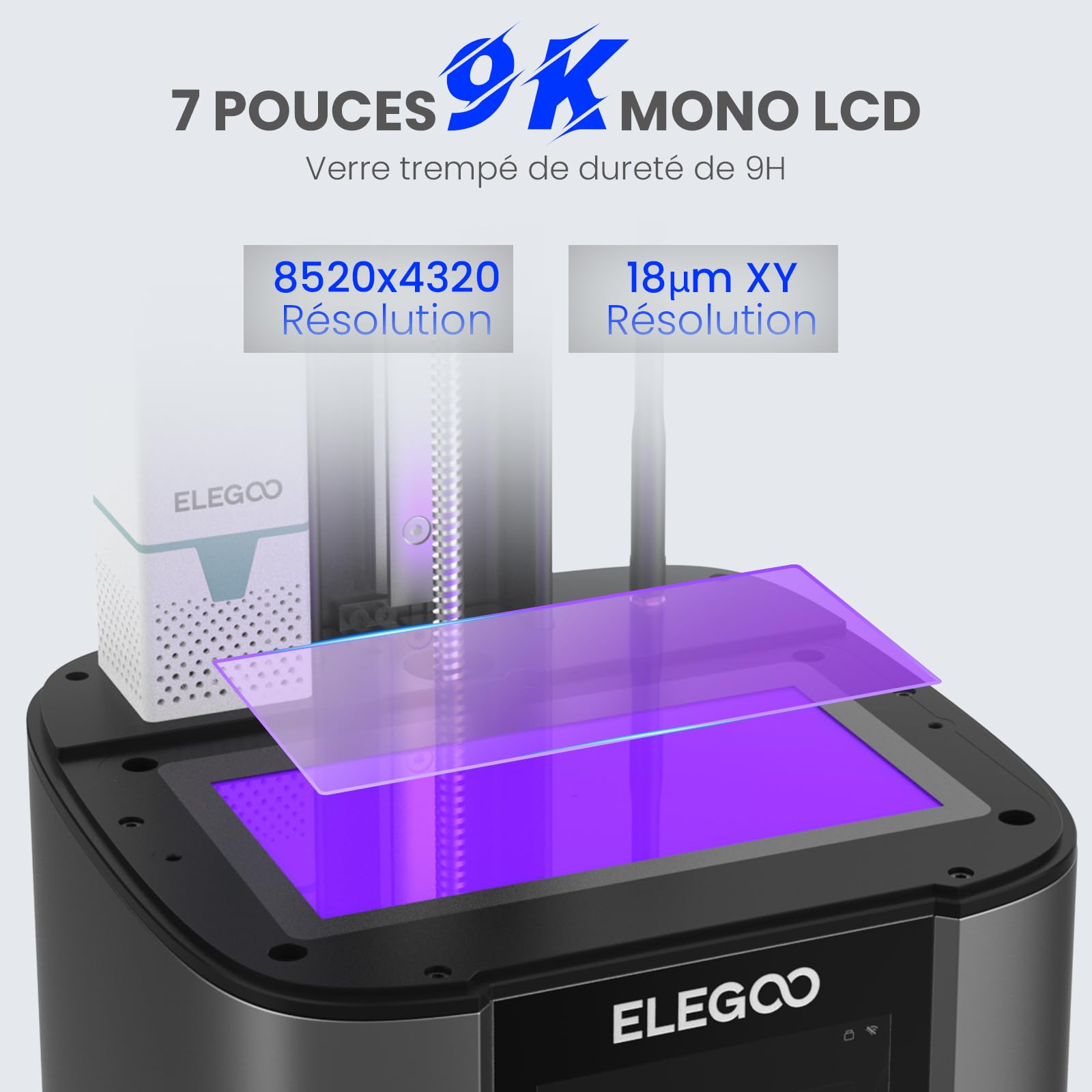 ELEGOO Marzo 4 Ultra Impresora 3D MSLA de resina con pantalla LCD 9K Mono de 7 pulgadas, conectividad Wi-FI, sistema de nivelación sin esfuerzo, película ACF, tamaño de impresión de 153,36x77,76x165