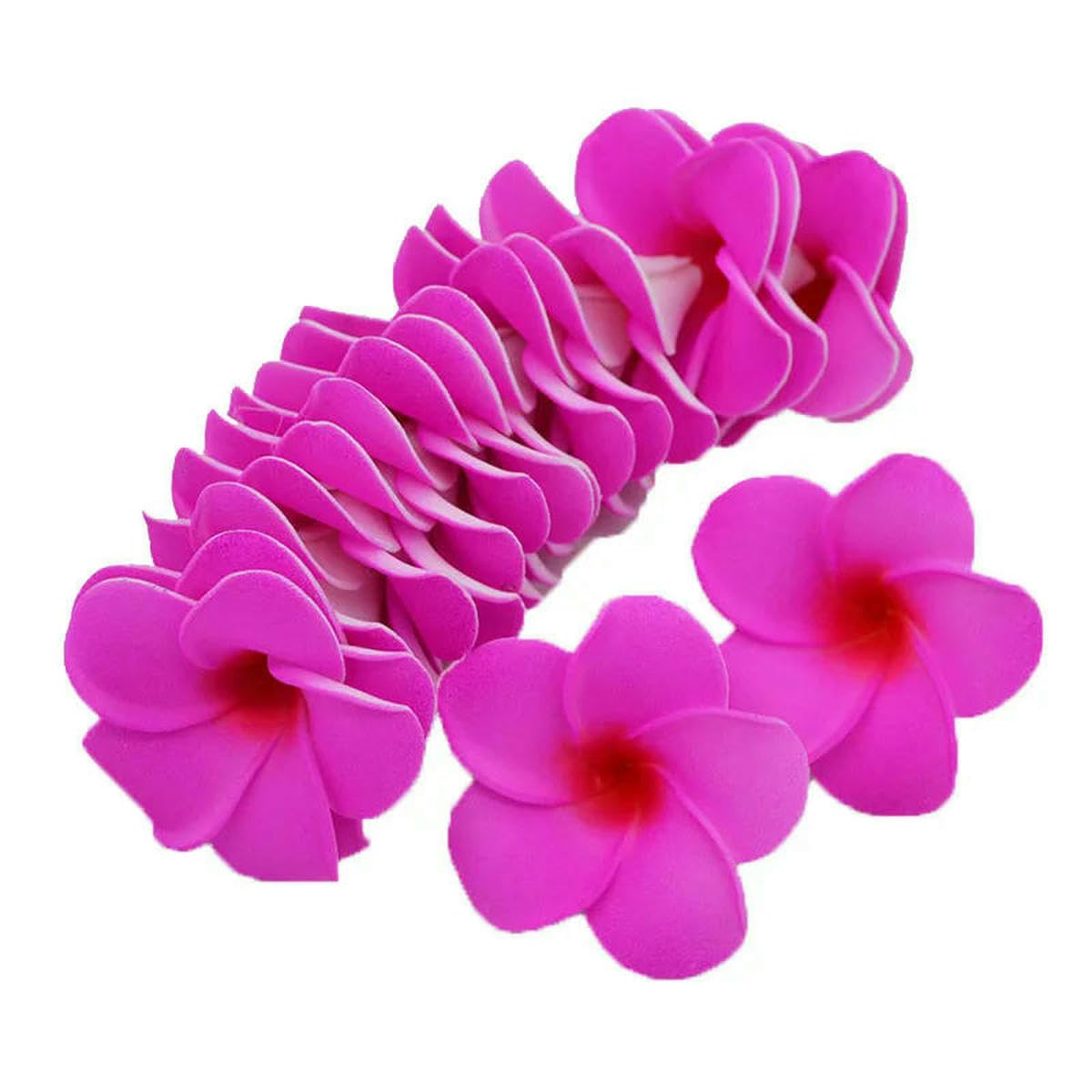 AYHTUD 30Pcs 5-9cm Artificial Plumeria Hawaiian Foam Frangipani Flower Wreath Headdress Wedding Party Decoration Fake Flower-H07-7cm