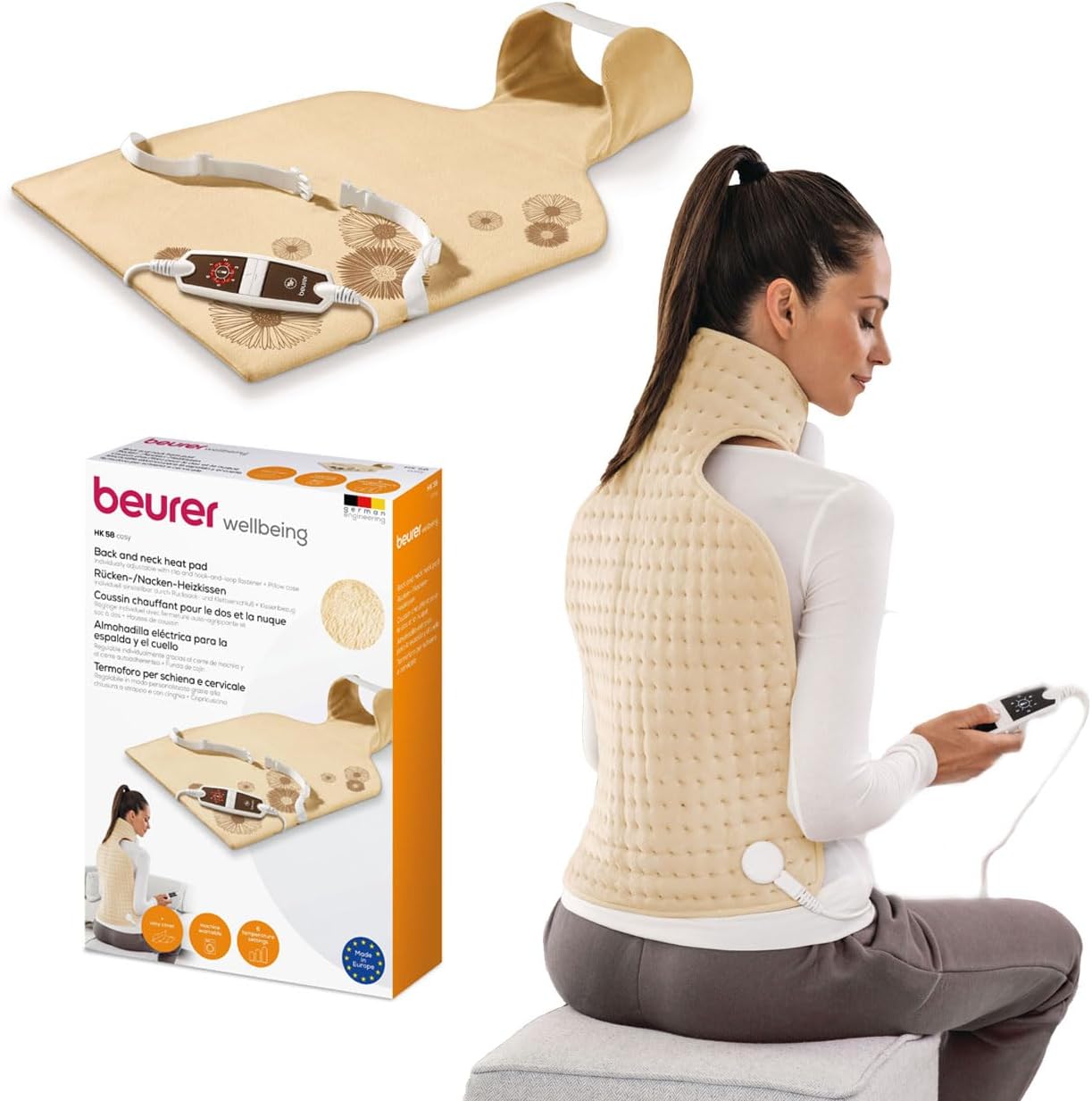 Beurer Washable Cosy Back and Neck Heating Pad HK58