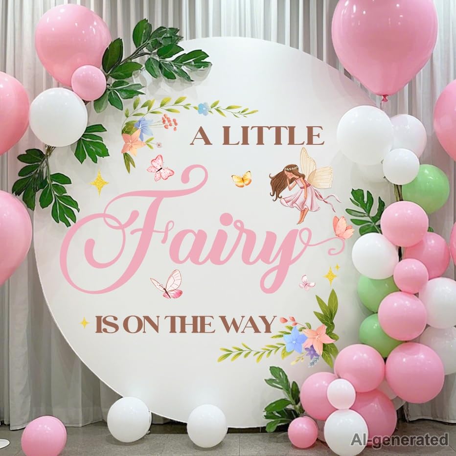 Vinilo Decorativo Fairy Baby Shower Diseño Único miniatura 6