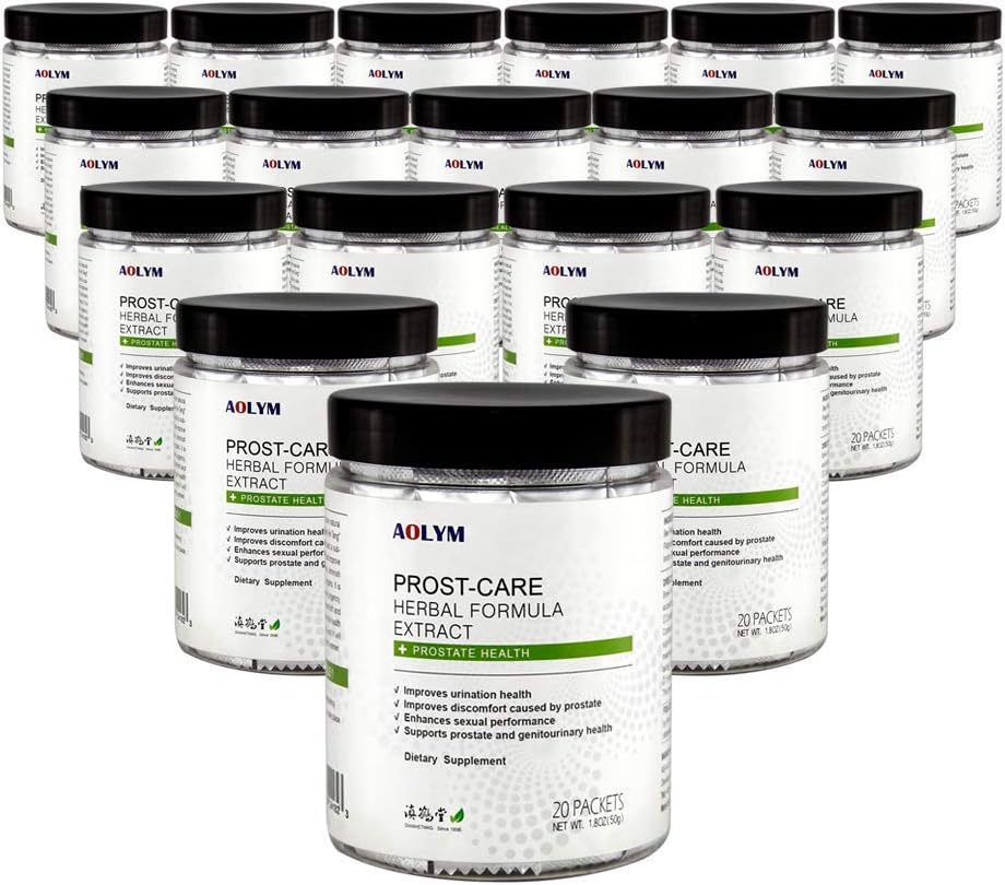 AOLYM Prost-Care Optimize Prostate Health - Solution for Urinary Function and Pelvic Health - Advanced Natural Herbal Formula - Ready to Eat Powder Supplement - 20 Packets/Bottle (Pack of 18)…