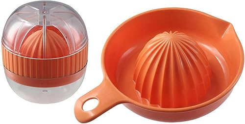 Exprimidor manual de limón, 2 piezas de exprimidor de naranja cítrico con vaso de plástico, prensa de frutas fácil de usar para bar y hogar,