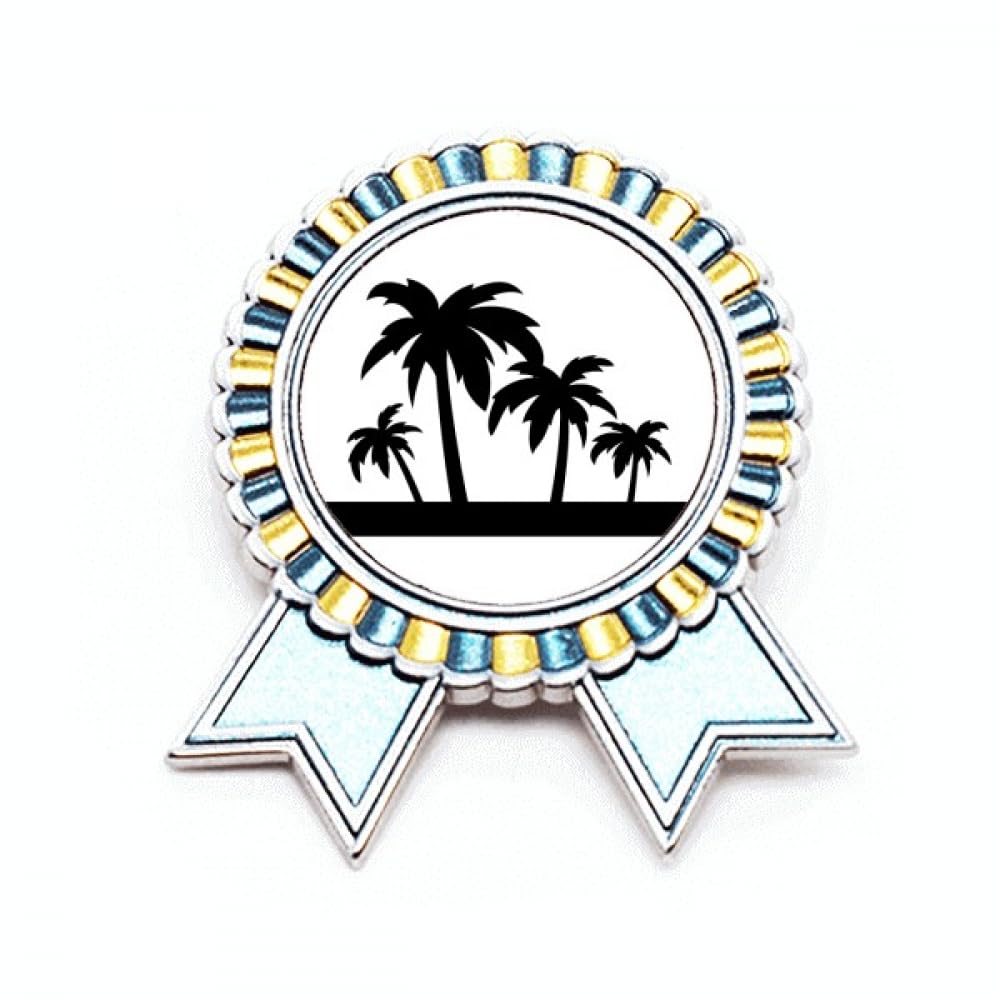 Broche cocotier noir métal M bijoux de vêtement et badge veste