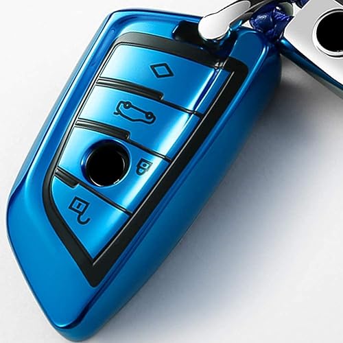 Miniatura 4 de Intermerge Funda para llavero BMW X1 X3 X5 X6 Series 1 2 5 7 - Funda de TPU azul