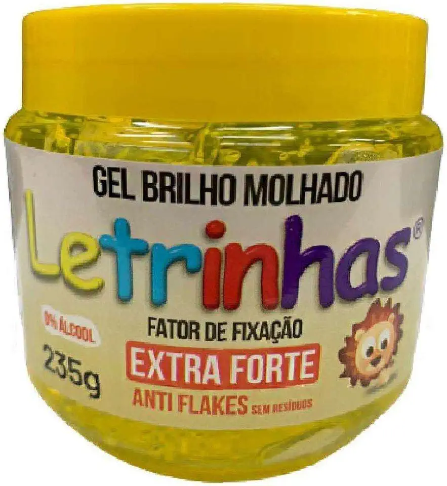 Gel Fixador Brilho Molhado Amarelo Pote 235 gr (LETRINHAS)