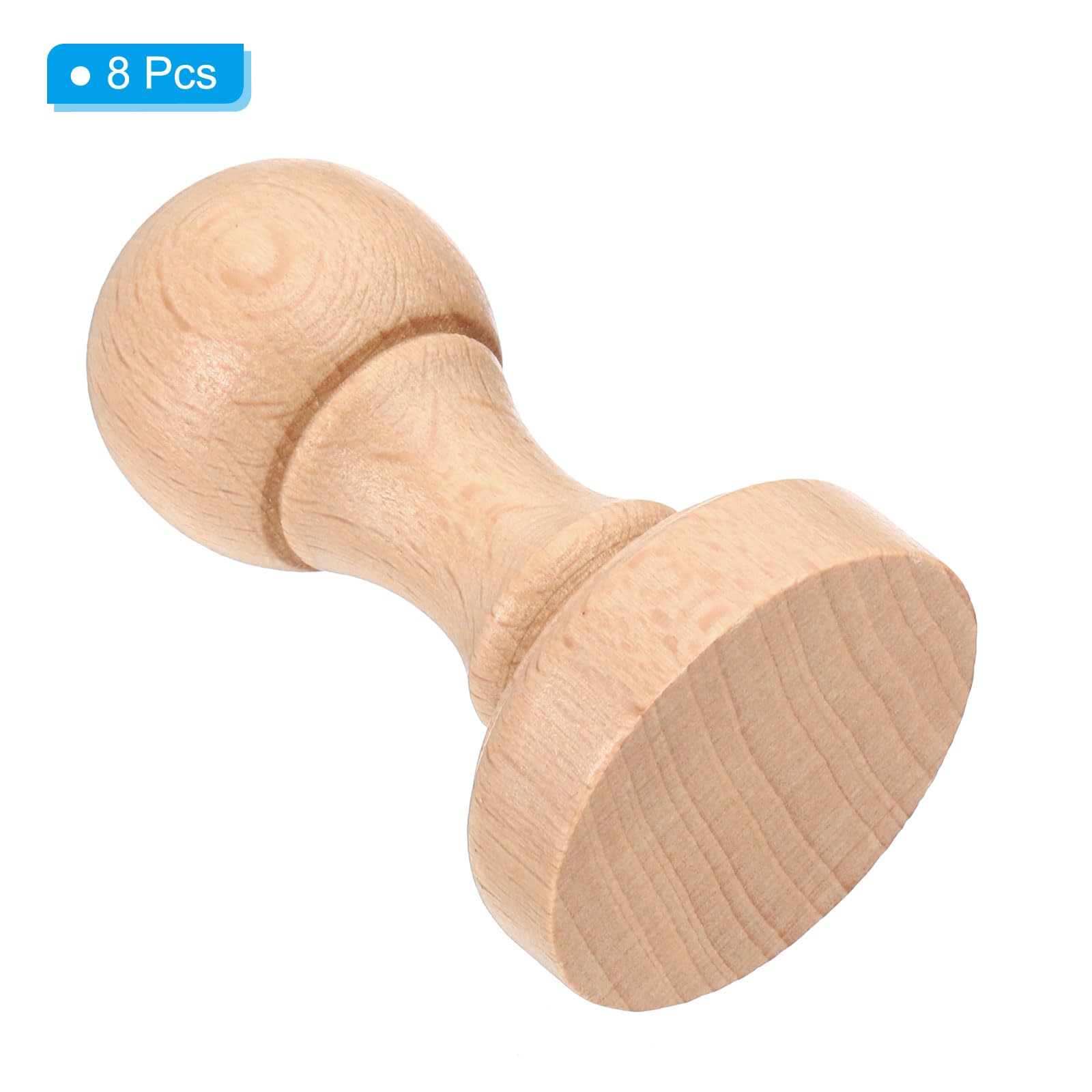 PATIKIL 35mm Stamp Wood Round Handle, 8 Pack Wooden Knobs Stamp Mounts Drawer Pulls for Stamp Making DIY Crafting Scrapbooking Brown - Image 3