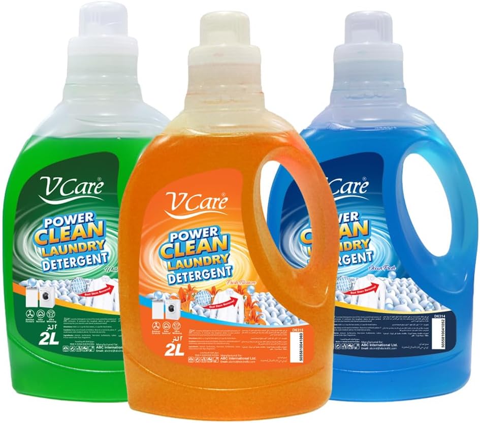 Laundry Detergent Liquid | 2 Litre - Pack of 3 - Assorted |Advanced Cleaning Power | Long-Lasting Fragrance | Suitable for All Washing Machines
