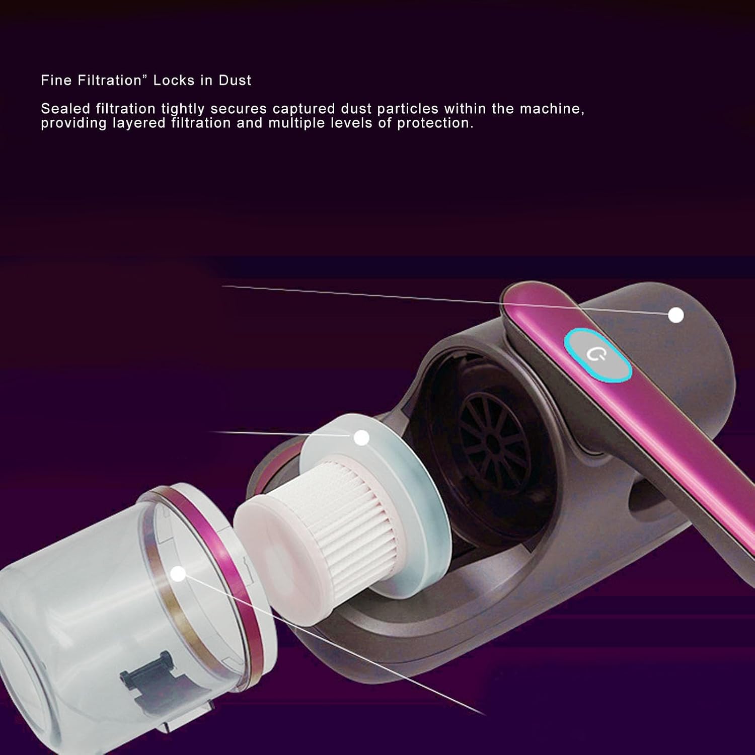 Mattress Vacuum Cleaner, 8000PA Powerful Rechargable Cordless Handheld Vacuum with 2 Level Suction Multi Layer Filtration for Bed Sofa Pet Hair Dust Deep Cleaning