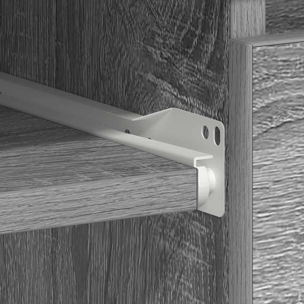 vidaXL Escritorio Mesa Ordenador Estudio Oficina Muebles Despacho Almacenamiento Estantería Hogar de Madera Contrachapada Gris Sonoma