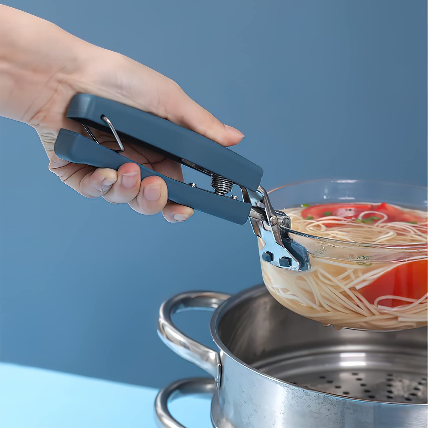 Pinze Per Pentole In Acciaio Inox - 2 Pezzi Antiscottatura Per Padelle, Ciotole E Barattoli - Foto 4