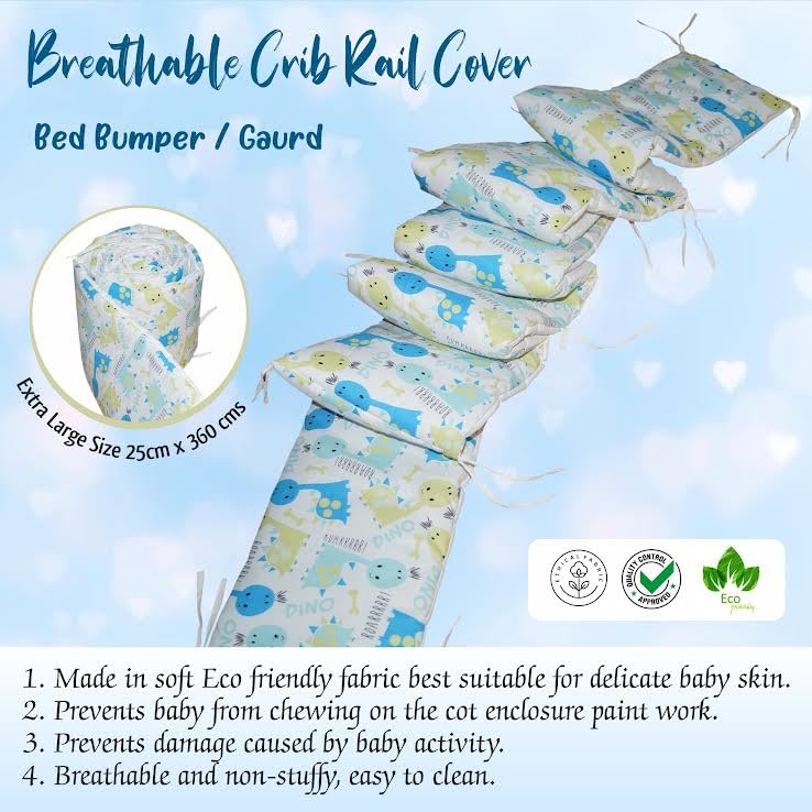 Oscar Home Cot Bed Rail Four Sided Protection 360 CM Cushioned for All Types of Baby Cot Bed (Esquire) - Image 5 thumbnail