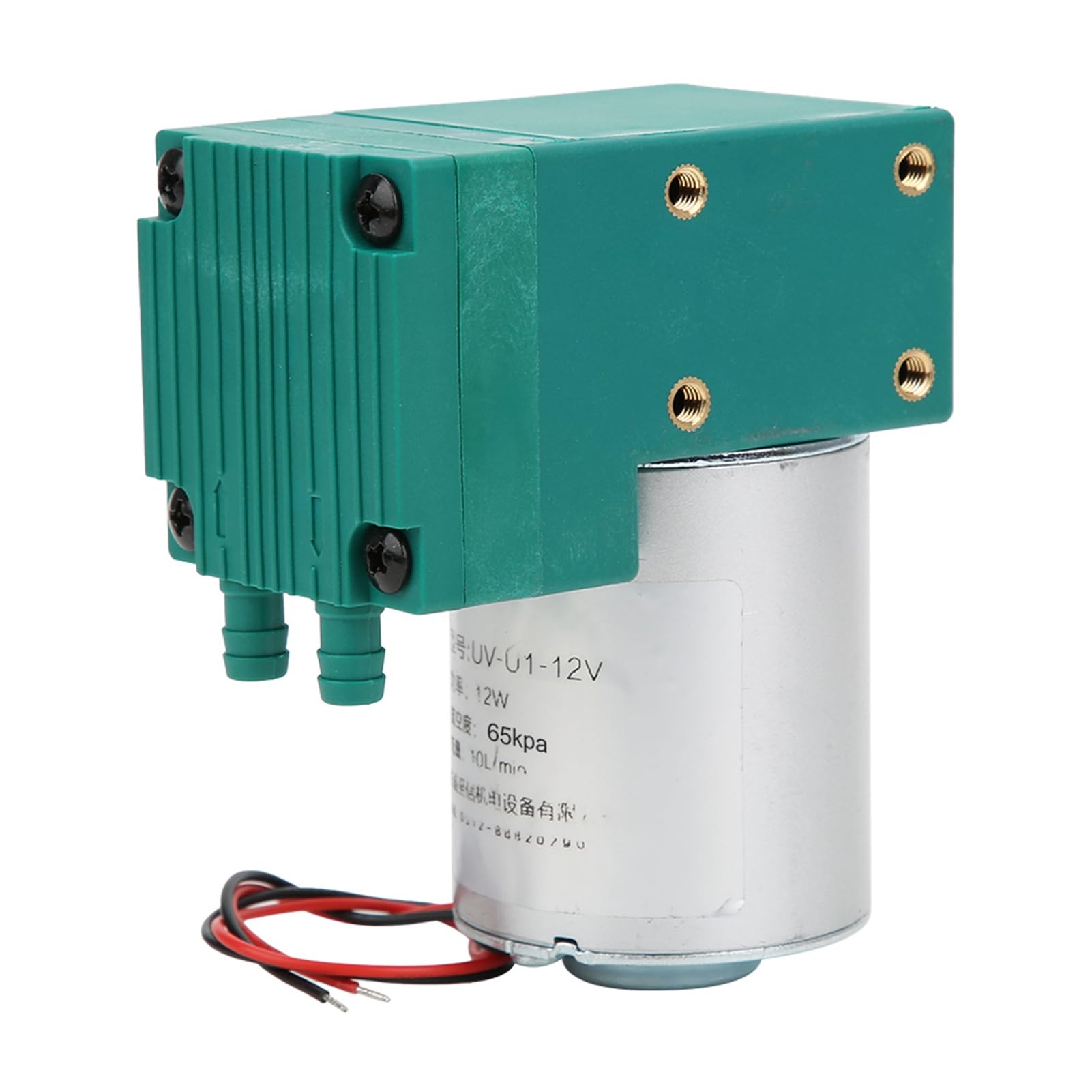 Minibomba de vacío, bomba de vacío de diafragma con rango de presión de -65 a 150 kPa, flujo elevado de 10 l/min, diseño de bajo ruido, 12 W, DC 12 V/DC 24 V/AC 220 V, para uso en (12 V CC.)