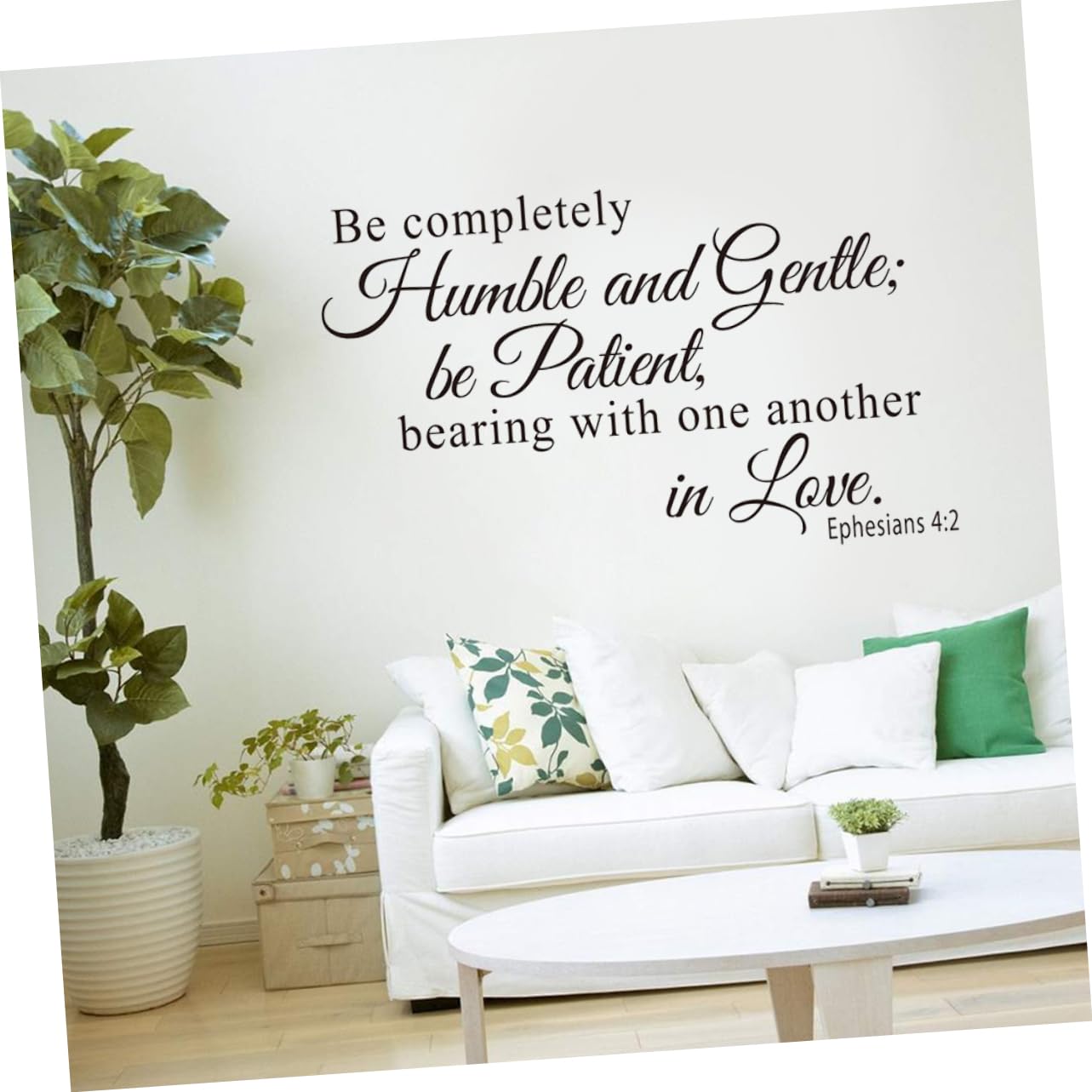 UKCOCO 3piezas Vinilo Pared Humilde y Gentil Ephesians Decoración Removible Para Hogar Versículo Bíblico Adhesivo De Pared