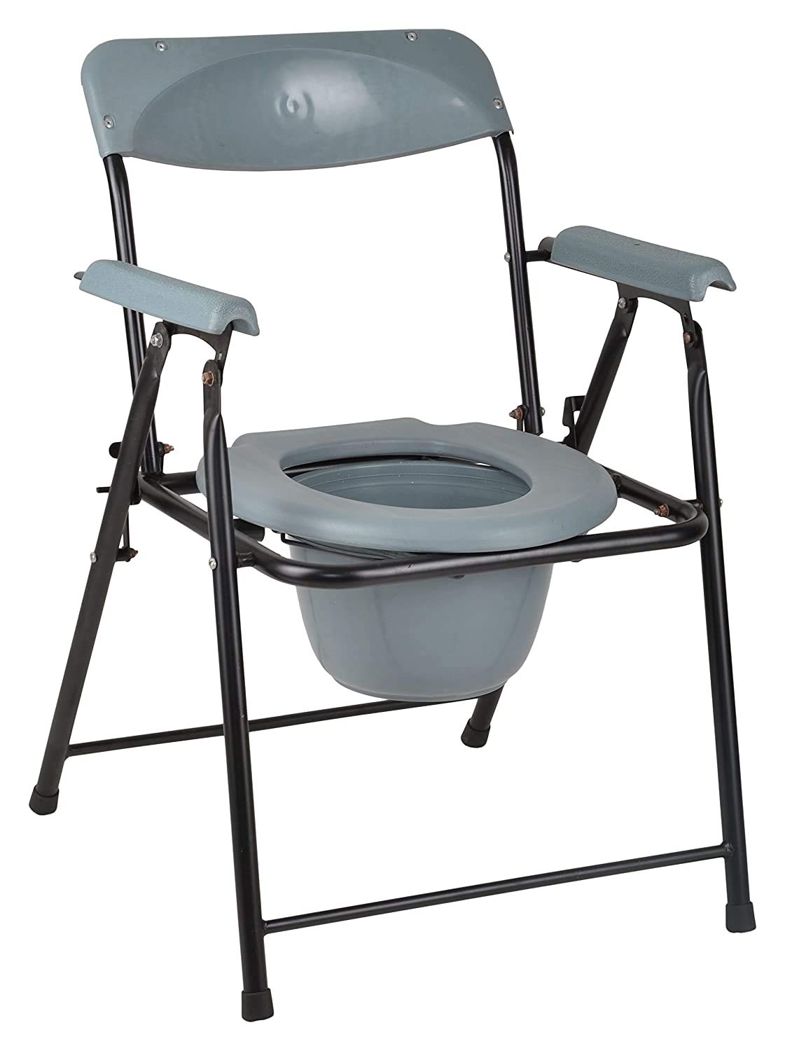 Commode Chair & Bathing foldable chair with Armrest for Senior Citizens