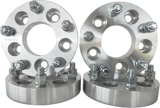 4pc Wheel Spacers Adapters 2.5" 1.25 inch Per Side for 5x45 Vehicle to 5x5 Wheel Patterns with 1/2-20 Threads - Jeep CJ Wrangler JK TJ YJ