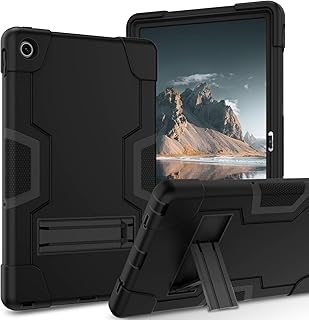 GUAGUA Case for Lenovo Tab M10 Plus 10.6"(3rd Gen) 2022 Kickstand Heavy Duty Cover 3 in 1 Rugged Shockproof Protective Anti-Scratch Tablet Case, Black