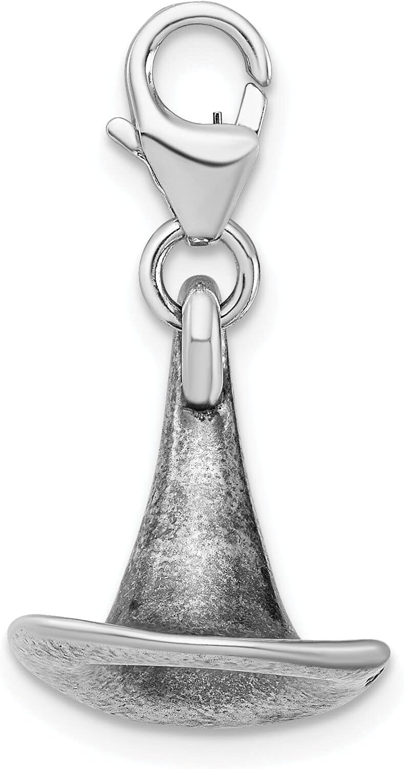 Sterling Silver Witch Hat Lobster Clasp Charm
