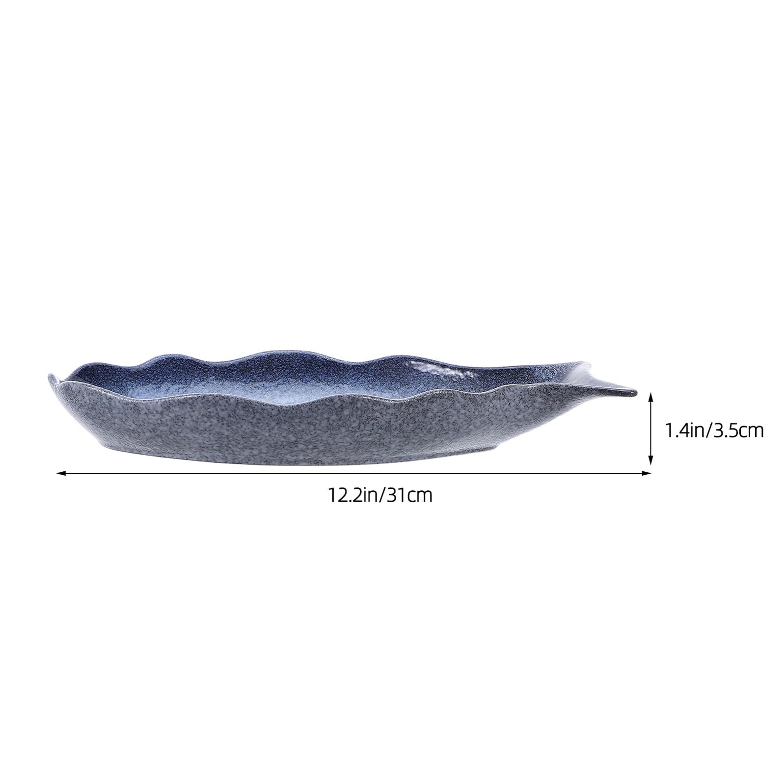 Plato de Cerámica para Pescado de 12 Pulgadas Azul | Forma de Pez, Vajilla para Cocina y Mesa Festiva, Bandeja para Marisco y Aperitivos