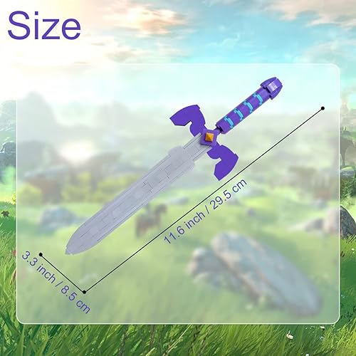 Miniatura 6 de Kit de construcción The Master Sword - Juego de bloques de construcción de Micro Hyrule, decoraciones únicas de eslabones BOTW y juguetes de