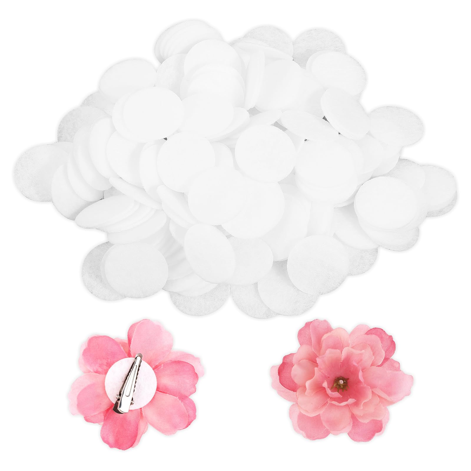 200 PCS Round Felt Circles, White Felt Circles for Crafts 1 Inch Pre Cut Craft Pads Non-Woven Fabric Circle Soft Thick Fabric Circle for DIY Sewing Handcraft Flower Making Hair Accessories