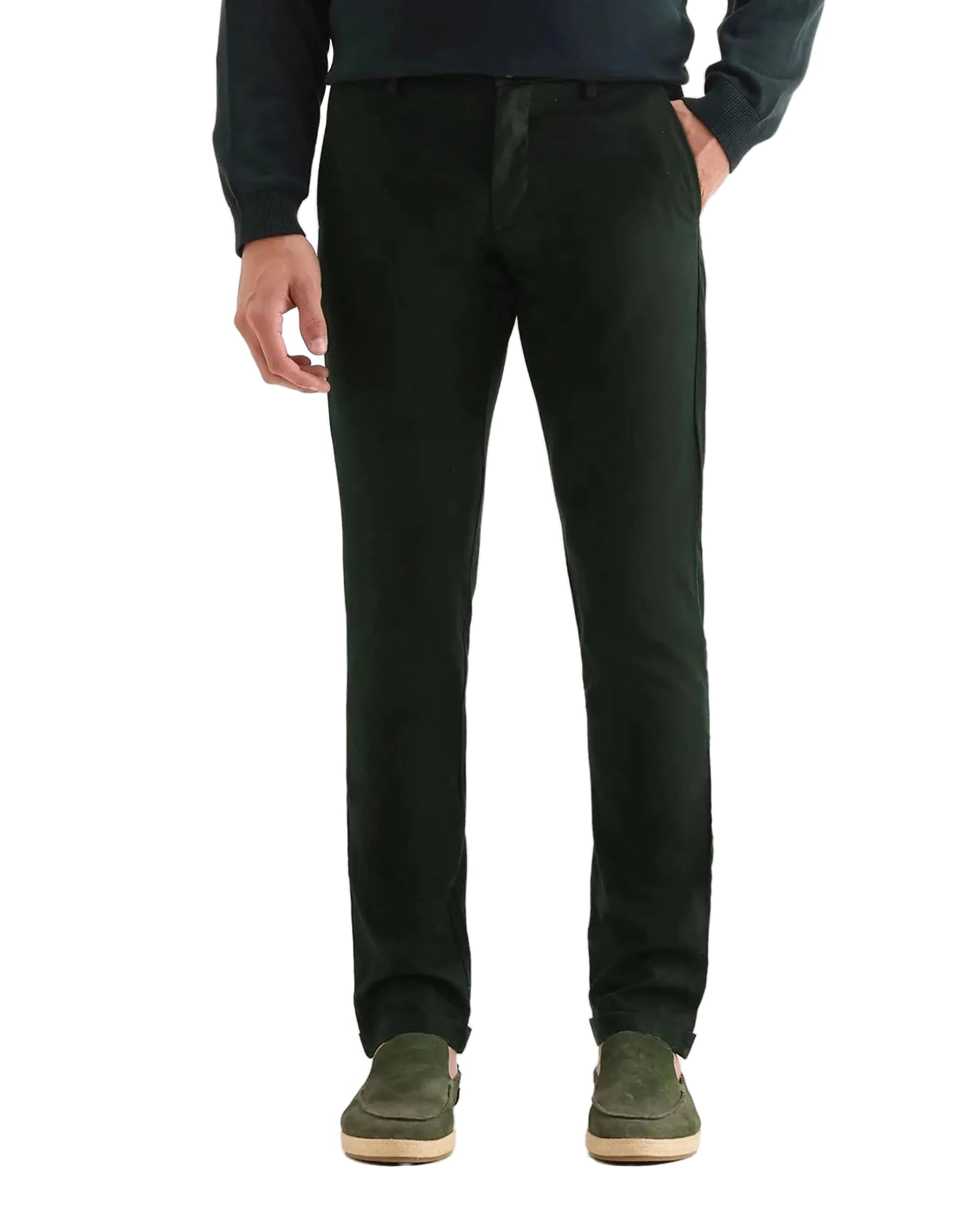 rare rabbit Men's Mazzio Slim Straight Self Design Cotton Mid-Rise Trouser-picture-11
