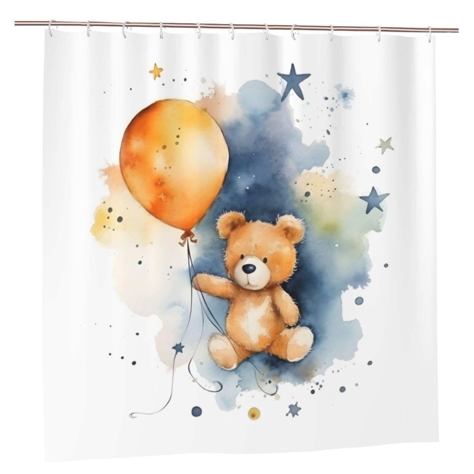 Rideau de douche haut de gamme Mexpekil imprimé ballons en tissu imperméable résistant