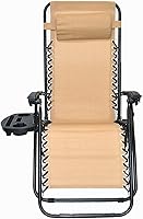 Vista 10 de BTEXPERT Funda ajustable de malla de acero para silla de gravedad cero para exteriores, patio, reclinable, playa, patio, jardín con almohada