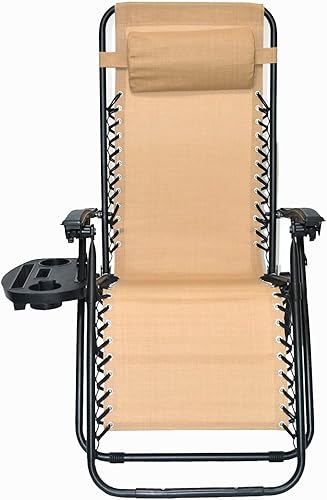 BTEXPERT Sillas de malla de acero ajustables de gravedad cero, para patio al aire libre, reclinables, playa, patio, jardín con bandeja de utilidad y